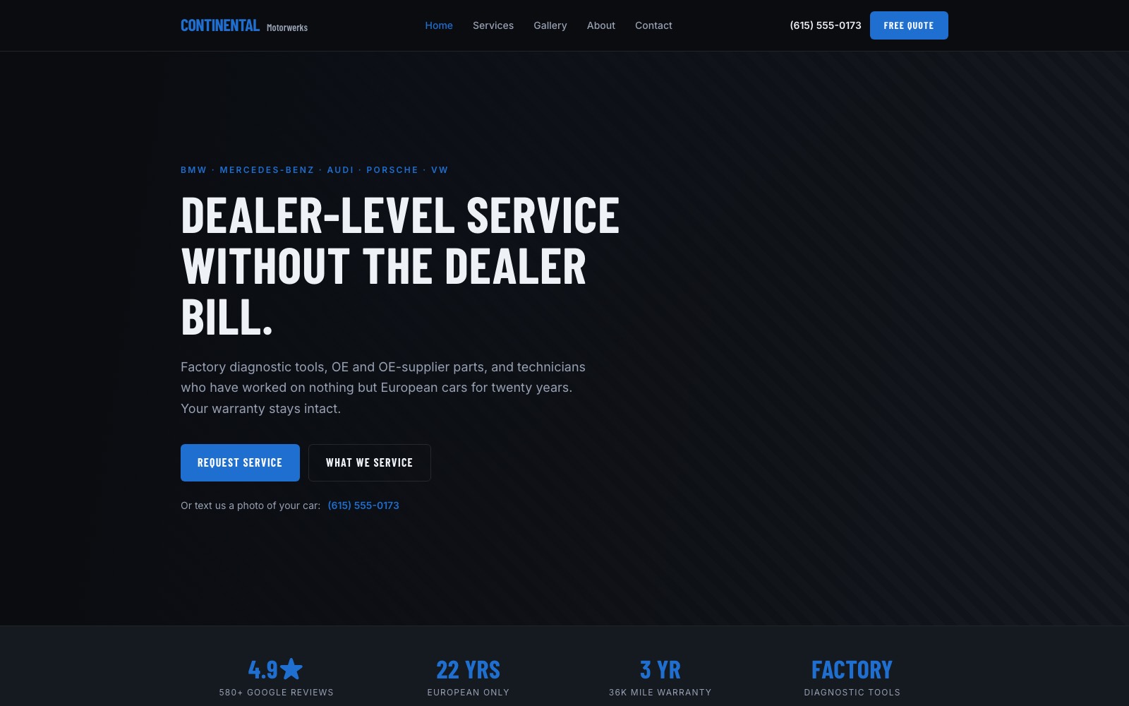 Continental Motorwerks website
